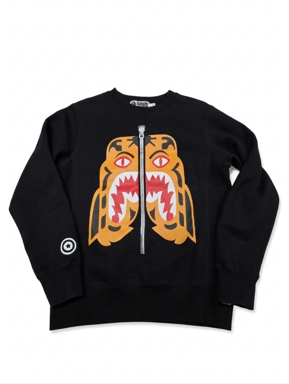 A Bathing Ape BAPE Tiger Heavy Weight Crewneck Sweatshirt Black Size S